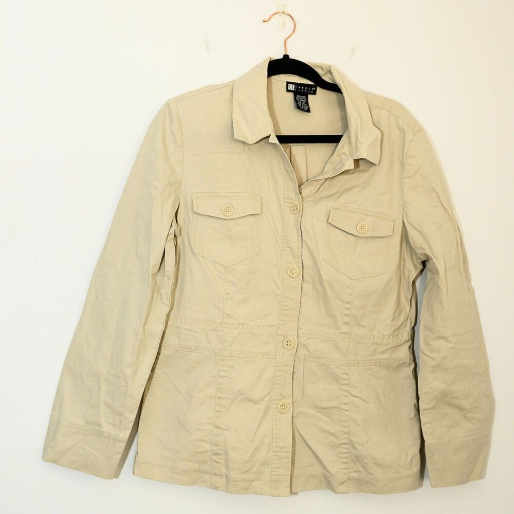 Carole‎ Little Jacket Blazer 12 Beige Linen cotton